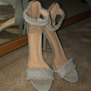 White Washed Denim Heels